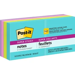 Sticky Notes*Post-it Super Sticky Notes, 1-7/8" x 1-7/8", Supernova Neons Collection, 90 Sheet/Pad, 8 Pads/Pack (622-8SSMIA)