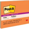 Post-It Notes*Post-it Super Sticky Notes, 8" x 6", Energy Boost Collection, 45 Sheet/Pad, 4 Pads/Pack (6845SSP)