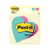 Post-It Notes*Post-it Super Sticky Removable Notes, 3" x 3" Hearts, Assorted Colors, 75 Sheets/Pad, 2 Pads/Pack (7350-HRT)