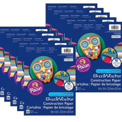 Construction Paper*Prang 9" x 12" Construction Paper, Assorted Colors, 50 Sheets/Pack, 10 Packs (PAC6503-10)