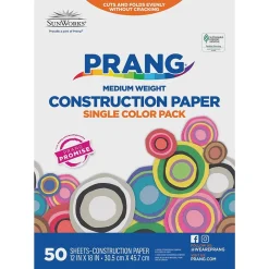 Construction Paper*Prang 12" x 18" Construction Paper, Pink, 50 Sheets/Pack (P7007-0001)
