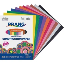 Construction Paper*Prang 9" x 12" Construction Paper, Assorted Colors, 50 Sheets/Pack (P6503-0001)
