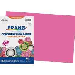 Construction Paper*Prang 12" x 18" Construction Paper, Hot Pink, 50 Sheets/Pack (P9107-0001)