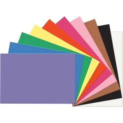 Construction Paper*Pacon Prang® Construction Paper, 10 Assorted Colors, 12" x 18", 50 Sheets Per Pack, 5 Packs (PAC6507-5)