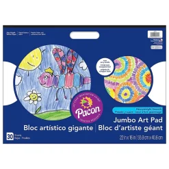 Notepads|Art Street Prang® Jumbo Art Pad, White, 22" x 16", 30 Sheets, Pack of 3 (PAC4711-3)