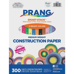 Construction Paper*Prang Smart Stack 9" x 12" Construction Paper, Assorted Colors, 300 Sheets/Pack (P6525-0001)