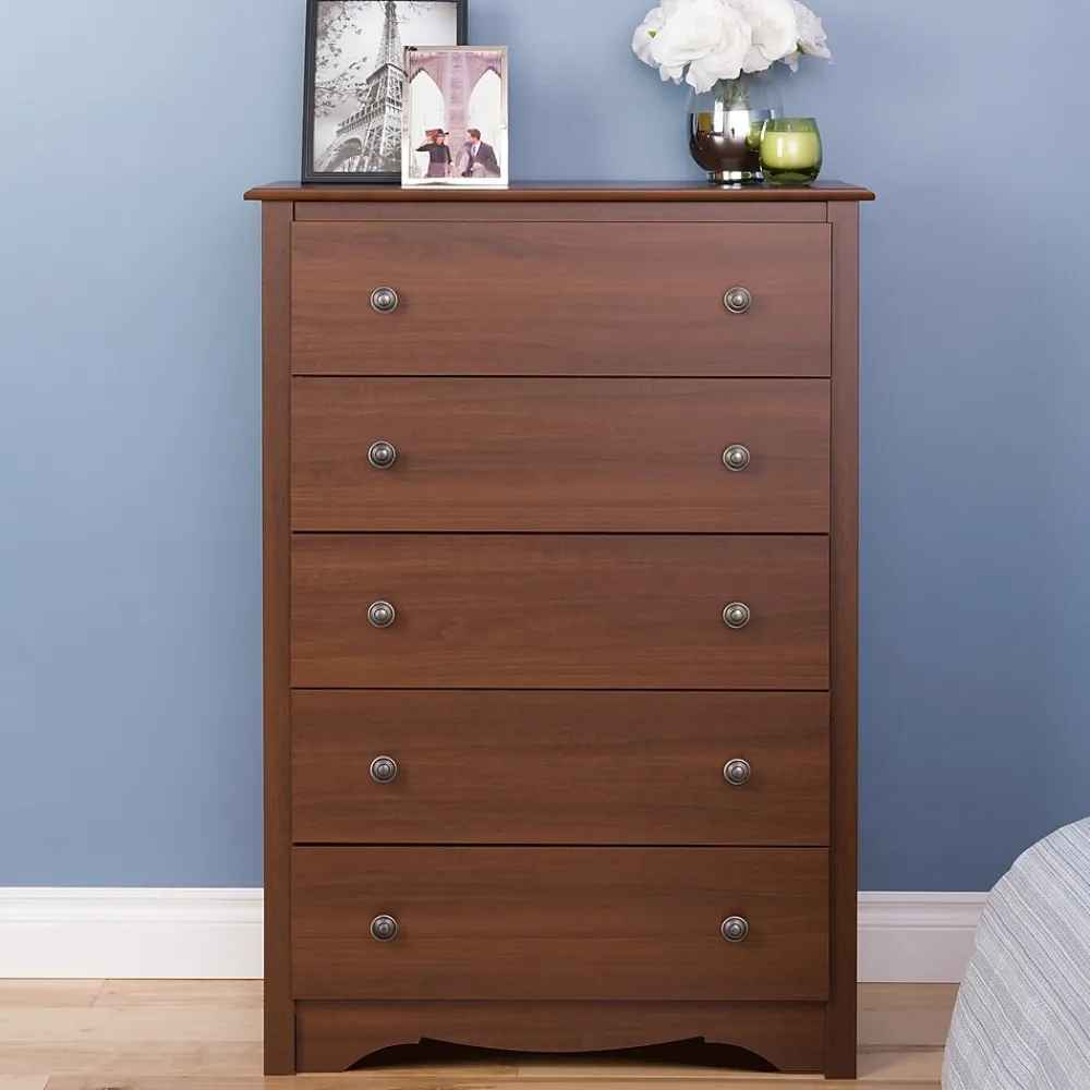 Storage Cabinets*Prepac 45.25" Monterey 5 Drawer Chest, Cherry (CDC-3345-K)