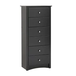 Storage Cabinets*Prepac ™ 53.25" Sonoma Tall 6 Drawer Chest, Black