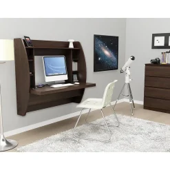 Computer Desks*Prepac 42'' Wall Mounted Floating Desk with Storage, Espresso (EEHW-0200-1)