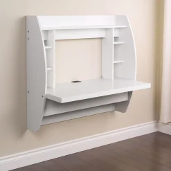 Computer Desks*Prepac 42" Wall Mounted Floating Desk with Storage, White (WEHW-0200-1)