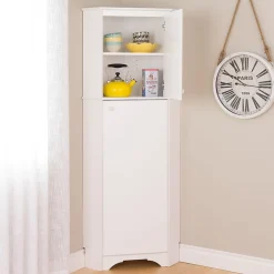 Storage Cabinets*Prepac Elite White Tall 2-Door Corner Storage Cabinet (WSCC-0605-1)