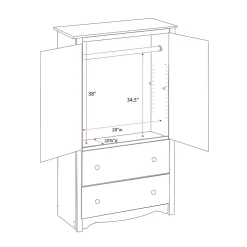 Storage Cabinets*Prepac ™ Monterey Composite Wood 2 Door 2 Drawer Armoire, White