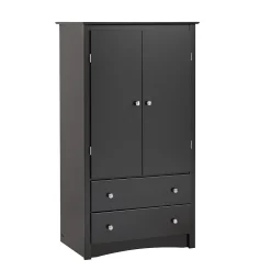 Storage Cabinets*Prepac ™ Sonoma Composite Wood 2 Drawer Armoire, Black