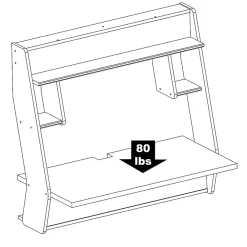 Computer Desks*Prepac Studio Floating Desk, White (WEHW-0900-1)