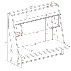 Computer Desks*Prepac Studio Floating Desk, White (WEHW-0900-1)