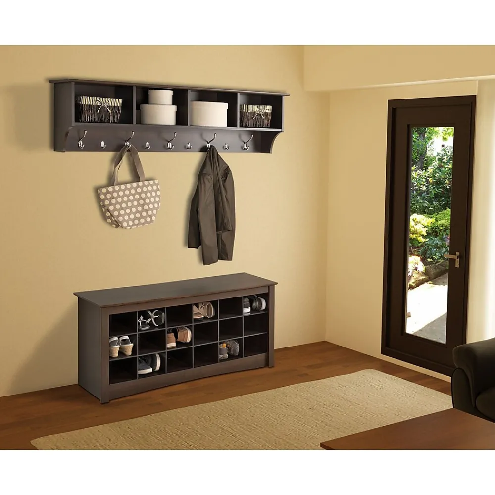 Shelving*Prepac ™ Wide Hanging Entryway Shelf, 60" x 11.5", Espresso