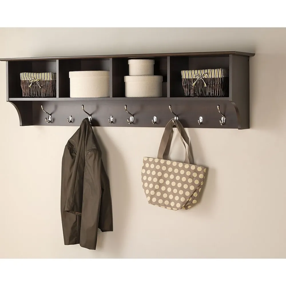 Shelving*Prepac ™ Wide Hanging Entryway Shelf, 60" x 11.5", Espresso