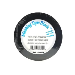 Clearance Pro Tapes Black Masking Tape 1/2 In. X 60 Yd. [Pack Of 6] (6PK-PM12BLA)