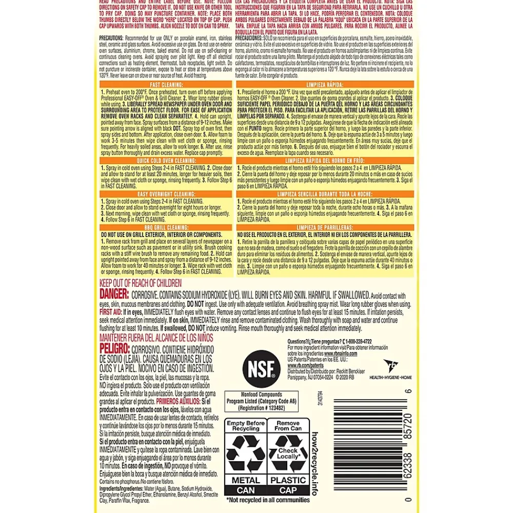 Professional Heavy-Duty Oven & Grill Cleaner, Lemon, 24 Oz. (6233885261X)<Easy-Off Clearance