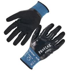 Ergodyne ProFlex 7251 Cut-Resistant Water-Resistant Fully Coated Nitrile Gloves, XL, 21 Gauge, A5 Cut Level, Black, Pair (10445)