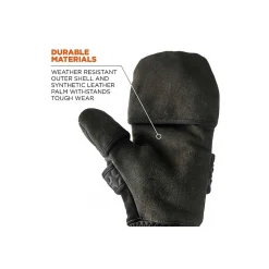 Proflex 816 Thermal Flip-Top Gloves, Black, XL (17345)