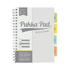 Notebooks|Pukka Pad B5 Study Book Customizable Notebook, 7.09" x 9.6", 120 Sheets, Gray/Silver (9824-STU)