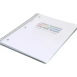 Subject Notebooks|Pukka Pad Basics Subject Notebook, 7.5" x 10.5", College-Ruled, 80 Sheets, White, 3/Pack (9759-BAS)