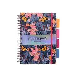 Subject Notebooks|Pukka Pad Bloom 5-Subject Subject Notebooks, 6.9" x 9.8", College Ruled, 100 Sheets, Assorted Colors, 3/Pack (9494-BLM(ASST))