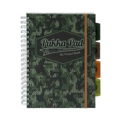 Subject Notebooks|Pukka Pad Camo Knit B5 5-Subject Notebooks, 7" x 10", Ruled, 100 Sheets, Green, 3/Pack (9756-CAM)
