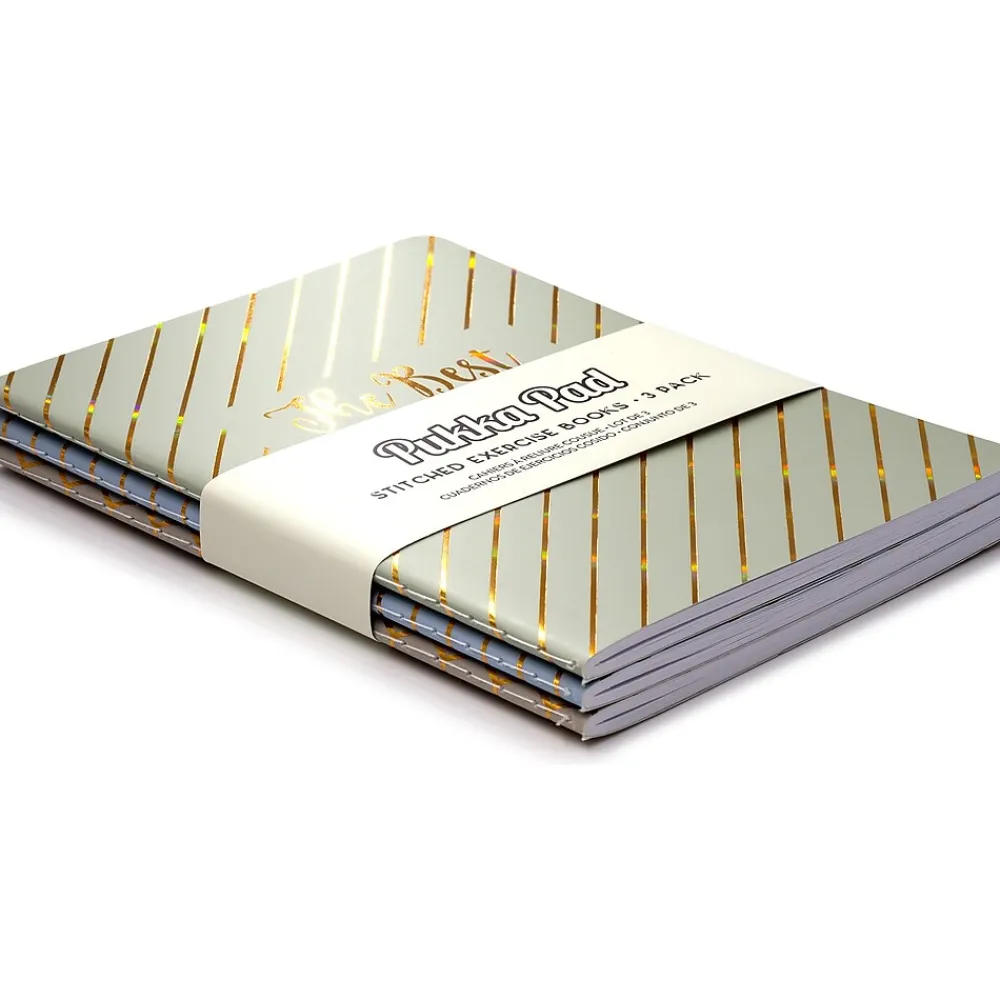 Composition Notebooks|Pukka Pad Composition Notebooks, 4.6" x 6.8", College-Ruled, 20 Sheets, Assorted Colors, 3/Pack (9979(AST)-HZE)