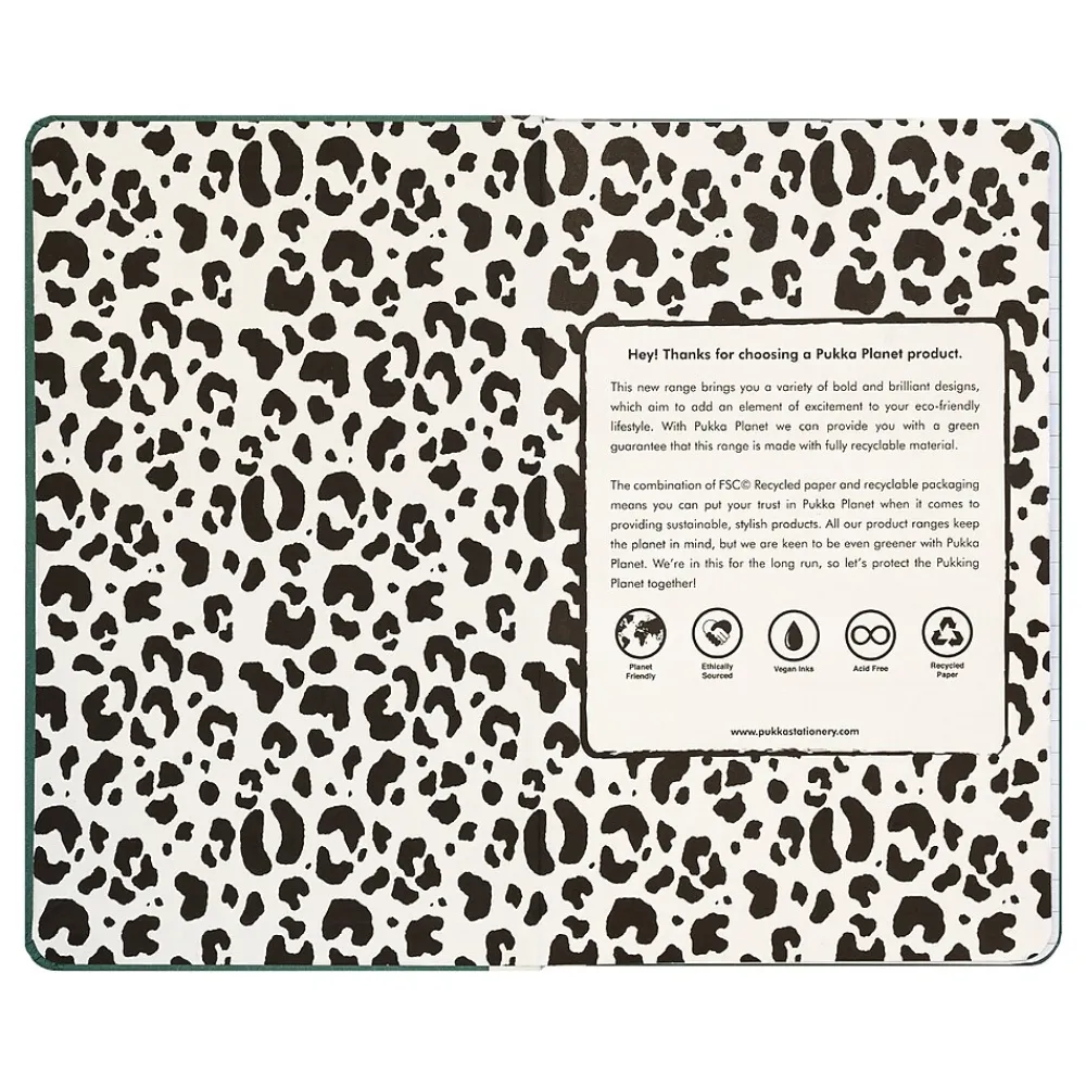 Composition Notebooks|Pukka Pad Green Vibes Only Notebook, 5.28" x 8.46", Wide-Ruled, 96 Sheets, Green (9704-SPP)