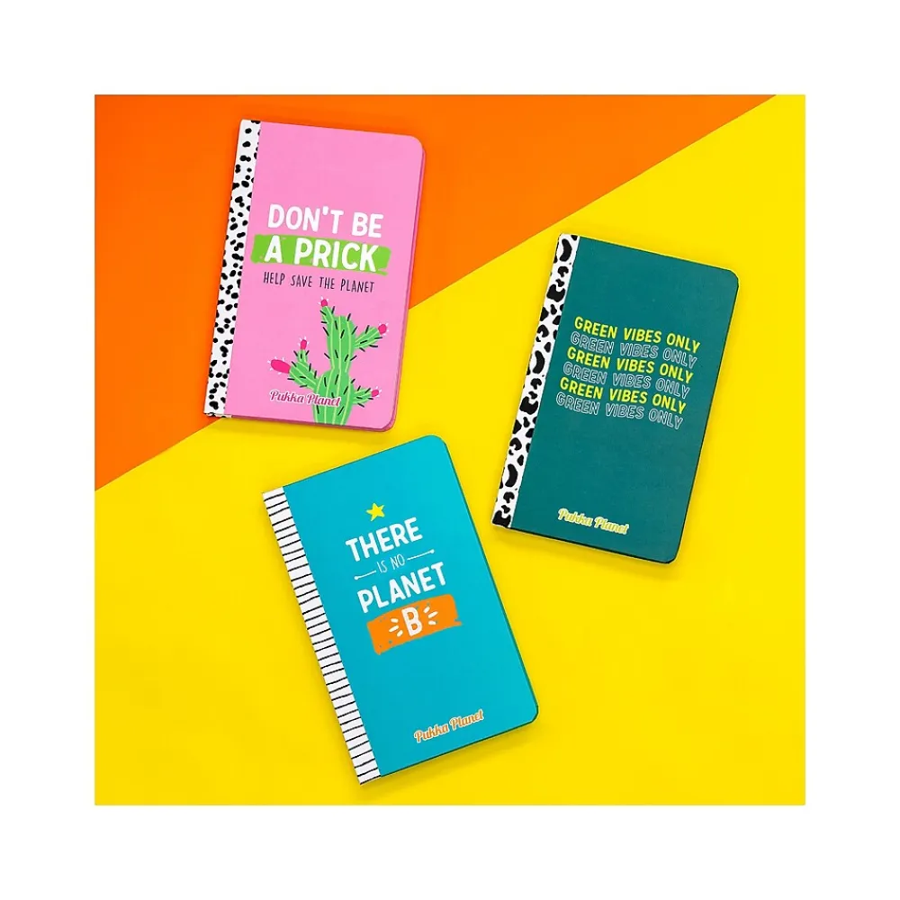 Composition Notebooks|Pukka Pad Green Vibes Only Notebook, 5.28" x 8.46", Wide-Ruled, 96 Sheets, Green (9704-SPP)