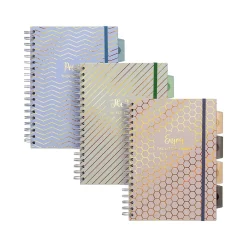 Subject Notebooks|Pukka Pad Haze 5-Subject Notebooks, 7.4" x 9.84", Ruled, 100 Sheets, Assorted Colors, 3/Pack (9975(AST)-HZE)