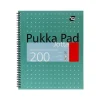 Notebooks|Pukka Pad Metallic Jotta Professional Notebooks, 8.5" x 11", College Ruled, 100 Sheets, Green, 3/Pack (8751-MET)