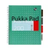 Subject Notebooks|Pukka Pad Metallic 5-Subject Notebook, Ruled, 100 Sheets, Green, 3/Pack (8748-MET)
