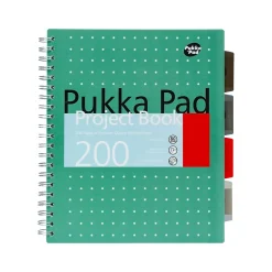 Subject Notebooks|Pukka Pad Metallic 5-Subject Notebook, Ruled, 100 Sheets, Green, 3/Pack (8748-MET)