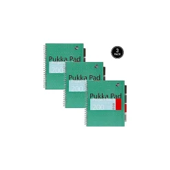 Subject Notebooks|Pukka Pad Metallic 5-Subject Notebook, Ruled, 100 Sheets, Green, 3/Pack (8748-MET)