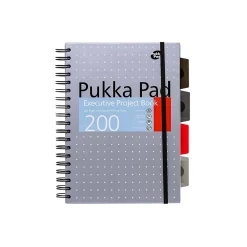Subject Notebooks|Pukka Pad Metallic 5-Subject Subject Notebooks, 6.9" x 9.8", College Ruled, 100 Sheets, Assorted Colors, 3/Pack (9589-MET)