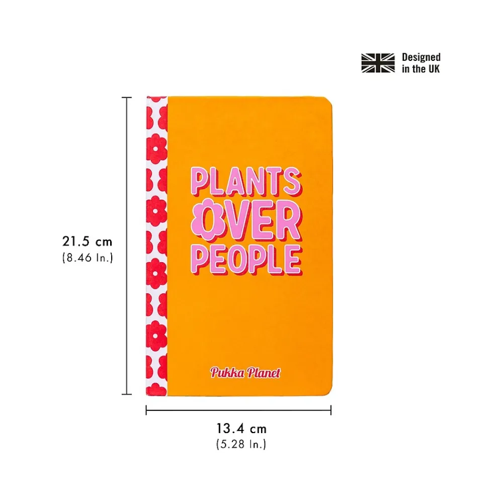 Composition Notebooks|Pukka Pad Plants Over People Notebook, 5.28" x 8.46", Wide-Ruled, 96 Sheets, Orange (9705-SPP)