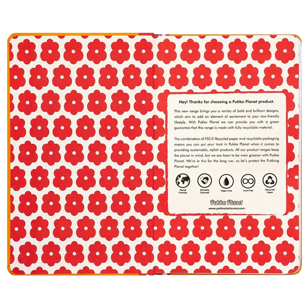 Composition Notebooks|Pukka Pad Plants Over People Notebook, 5.28" x 8.46", Wide-Ruled, 96 Sheets, Orange (9705-SPP)