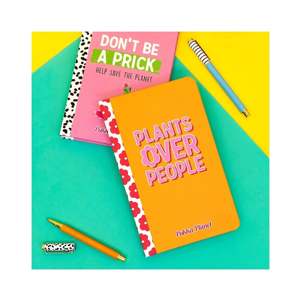 Composition Notebooks|Pukka Pad Plants Over People Notebook, 5.28" x 8.46", Wide-Ruled, 96 Sheets, Orange (9705-SPP)