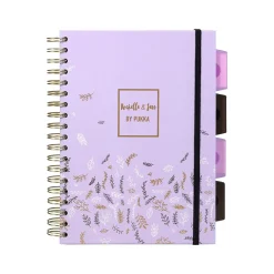 Subject Notebooks|Pukka Pad Rochelle & Jess 5-Subject Notebook, 7.5" x 10", Graph-Ruled, 100 Sheets, Lilac, 3/Pack (9917-ROC)