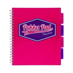 Subject Notebooks|Pukka Pad Vision 5-Subject Notebooks, 8.5" x 11", Ruled, 100 Sheets, Deep Pink, 3/Pack (8866(PK)-VIS)