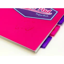Subject Notebooks|Pukka Pad Vision 5-Subject Notebooks, 8.5" x 11", Ruled, 100 Sheets, Deep Pink, 3/Pack (8866(PK)-VIS)