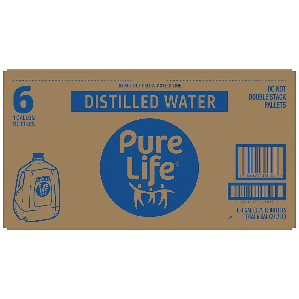 Pure Life Distilled Water, 1 Gallon. Bottle, 6/Pack (NLE12532472)