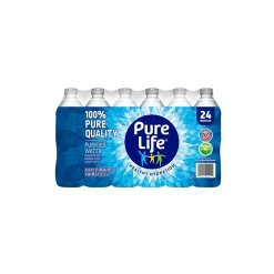 Pure Life Purified Water, 16.9 Fl oz. Plastic Bottled Water, 24/Carton (110109)