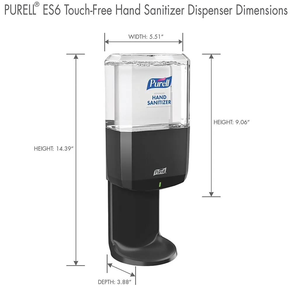 ES6 Automatic Wall Mounted Hand Sanitizer Dispenser, Graphite (6424-01)<Purell Outlet