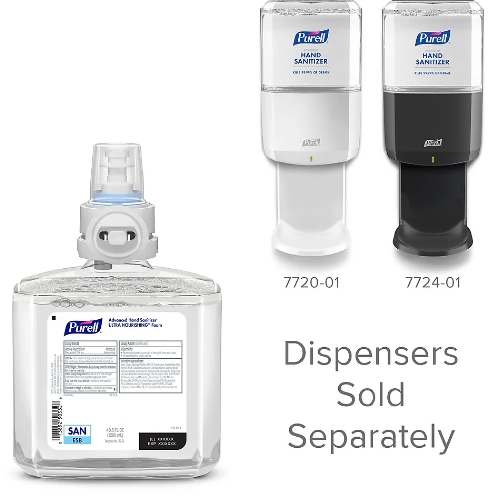 Healthcare Advanced ULTRA NOURISHING Foaming Hand Sanitizer Refill for ES8 Dispenser, 1200 mL., 2/Carton (7756-02)<Purell Best