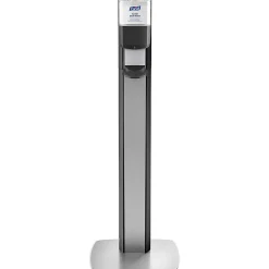 MESSENGER ES6 Automatic Floor Stand Hand Sanitizer Dispenser, Silver/Graphite (7316-DS-SLV)<Purell