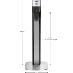 MESSENGER ES8 Automatic Floor Stand Hand Sanitizer Dispenser, Silver/Graphite (7318-DS-SLV)<Purell Hot